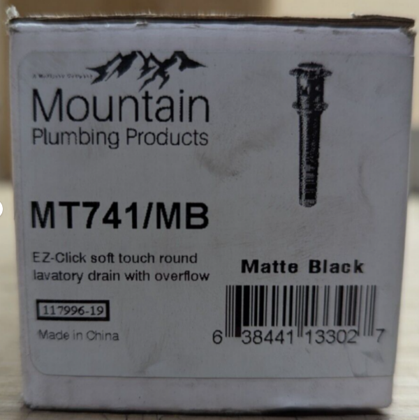Mountain Plumbing MT741/MB Soft Touch Round Lavatory Drain with Overflow