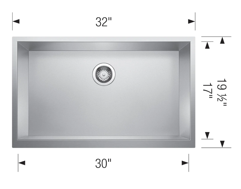 Blanco 513439 Precision R0 16 Apron Super Single Stainless Steel Kitchen Sink