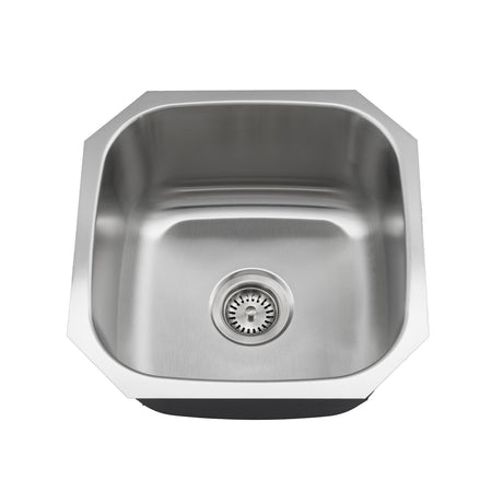 Liberty- Tampa 18 Gauge Single Bowl Undermount Bar Sink, 18x18x9 2