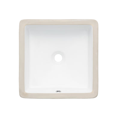 Oasis- Modern Rectangle square UM sink 15 3/4x15 3/4x 6.75 Glaze White Grate NOT included 1