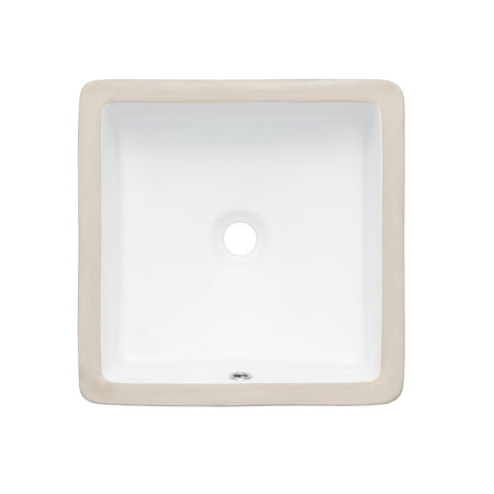 Oasis- Modern Rectangle square UM sink 15 3/4x15 3/4x 6.75 Glaze White Grate NOT included 1