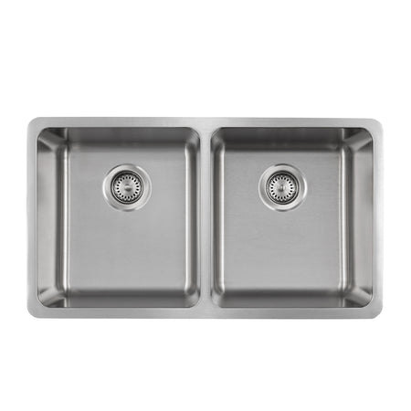 Jade-Topaz 18 Gauge 5050 Undermount Kitchen Sink, Radial Corners, 32x18x9/9 1