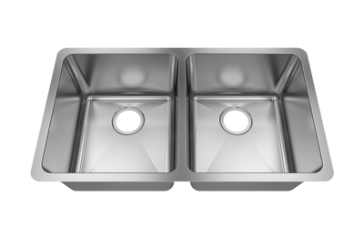 Jade-Topaz 18 Gauge 5050 Undermount Kitchen Sink, Radial Corners, 32x18x9/9 1