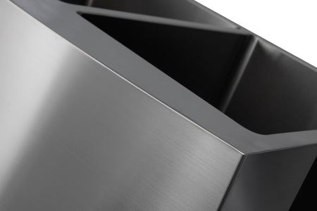 Master Chef- Toulouse Stainless Steel Apron Front Double Bowl 33x21x10 15 G SQUARE NON RADIAL CORNERS 6