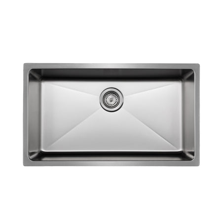 Master Chef- Troyes 16 Gauge Single Bowl Stainless Kitchen Sink, Radial Corners, 31x18x9 1