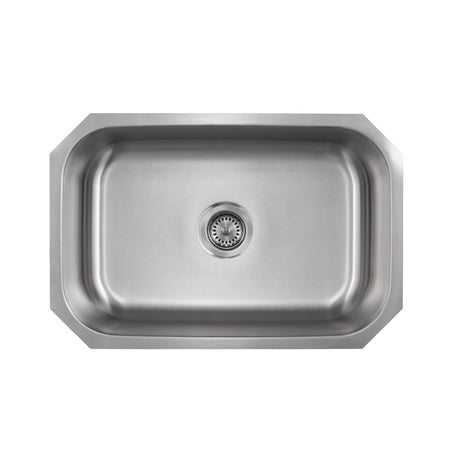 Liberty-Tulsa 27 18 Gauge Single Bowl Undermount Kitchen Sink, Radial Corners, 27x18x9 1