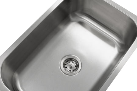 Liberty-Tulsa 27 18 Gauge Single Bowl Undermount Kitchen Sink, Radial Corners, 27x18x9 2