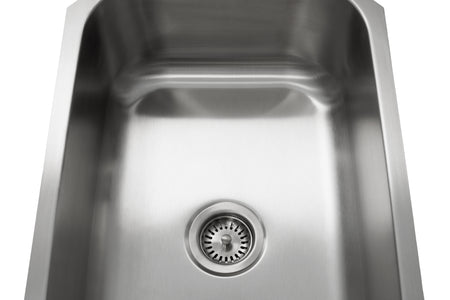 Liberty-Tulsa 27 18 Gauge Single Bowl Undermount Kitchen Sink, Radial Corners, 27x18x9 3