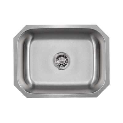 Liberty- Tulsa 23 18 Gauge Single Bowl Undermount Kitchen Sink, Radial Corners, 23x18x9 1