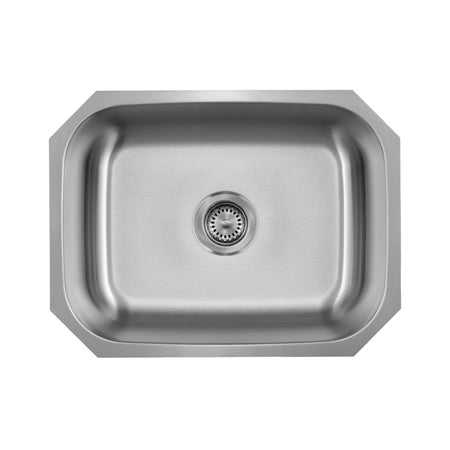 Liberty- Tulsa 23 18 Gauge Single Bowl Undermount Kitchen Sink, Radial Corners, 23x18x9 1