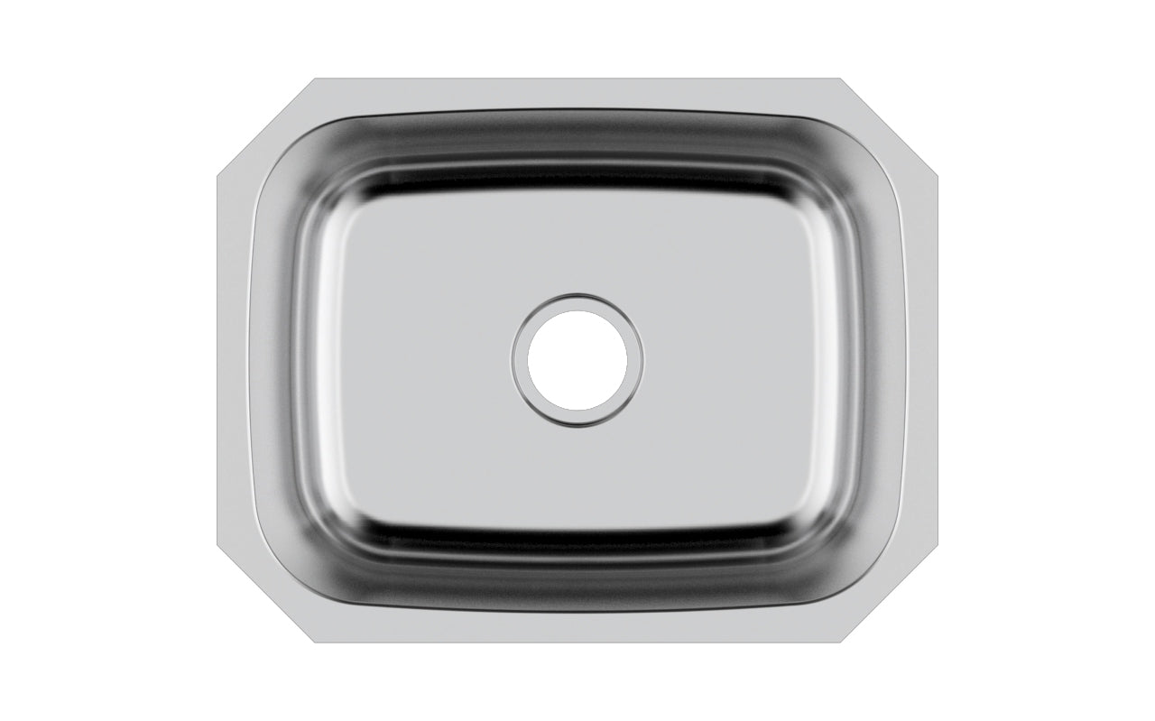 Liberty- Tulsa 23 18 Gauge Single Bowl Undermount Kitchen Sink, Radial Corners, 23x18x9