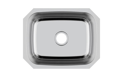 Liberty- Tulsa 23 18 Gauge Single Bowl Undermount Kitchen Sink, Radial Corners, 23x18x9