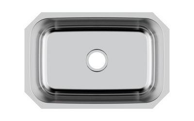 Liberty-Tulsa 27 18 Gauge Single Bowl Undermount Kitchen Sink, Radial Corners, 27x18x9