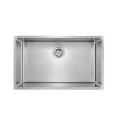 Master Chef- Valence 27 Radial Culinary Style Stainless Steel Kitchen Sink w/Slight Radius 27x18x10 15 G RADIAL CORNERS 1