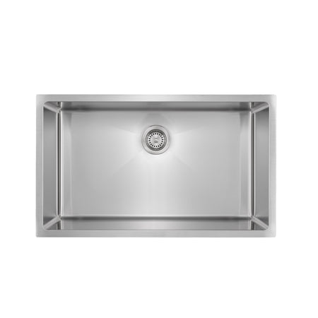 Master Chef- Valence 27 Radial Culinary Style Stainless Steel Kitchen Sink w/Slight Radius 27x18x10 15 G RADIAL CORNERS 1