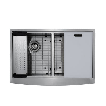 Master Chef-Venice Retro 36 5050 Curved 6" RETRO Apron Workstation Sink, 36x22x10 4