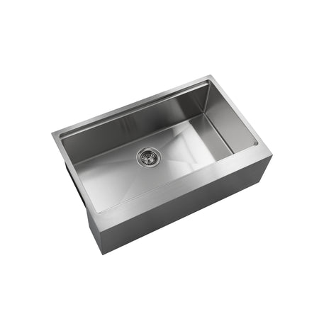 Master Chef-Verona Curved Retro 36 Single Bowl Curved 6" RETRO Apron Workstation Sink, 36x22x10 4