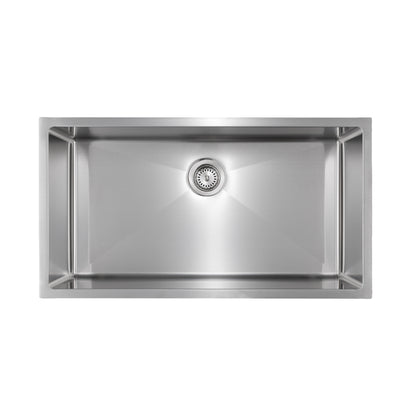 Master Chef - Versailles 32  UM Large Single Bowl Culinary Sink 32x19x10 (15 G) SQUARE 90 DEGREE CORNERS 1