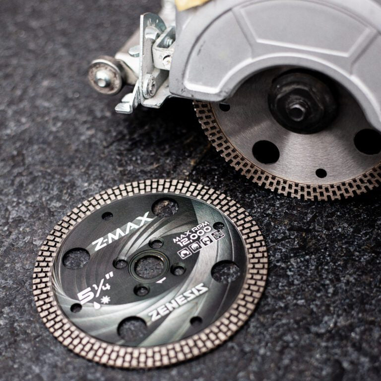Zenesis Z-Max Turbo Diamond Blade 4.5 to 7 inches, industrial cutting tool with a durable, high-performance design for masonry and tile. 3