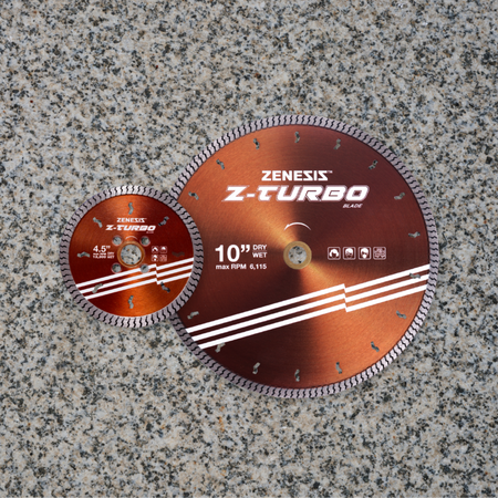 Zenesis Z Turbo Diamond Blade 4.5 to 10 inches, circular cutting tool for masonry and stone cutting. 3