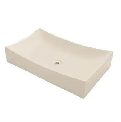 Oasis- Auriga Large BIS Modern Rectangular Vessel China Sink Large (Biscuit) 25.75x16x5 Oasis
