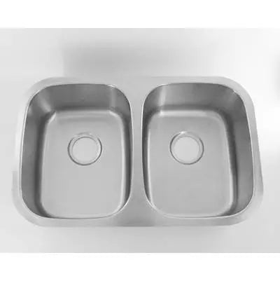 Presidential- Adams Small UM Equal Double Bowl Kitchen Sink 29.25 x 18.5 x 7 (18 G) Fits 28-30 in Cabinet Box