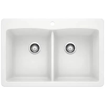 Blanco-White-Diamond Equal Double Dual Mount Blanco 1