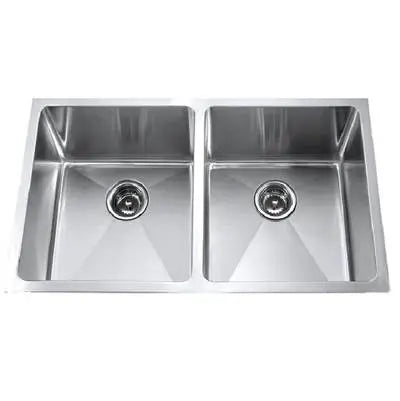 Master Chef - Bordeaux Radial  Culinary Style Stainless Steel Kitchen Sink Double/Equal Bowl
