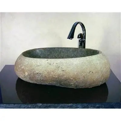 Oasis- Homer Natural Sand Granite Exterior Boulder Vessel 24-30width varies x24x6 130 pounds Oasis