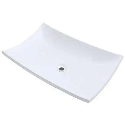 Oasis- Draco White Flared Zen StylePorcelain Vessel Sink 23.5x15.5x3.5 Oasis