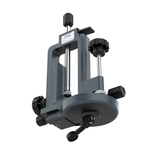 Abaco 90 degrees clamp M3, A90CM3, in metallic finish, showing a 90-degree corner clamp with threaded M3 fitting for secure holding.