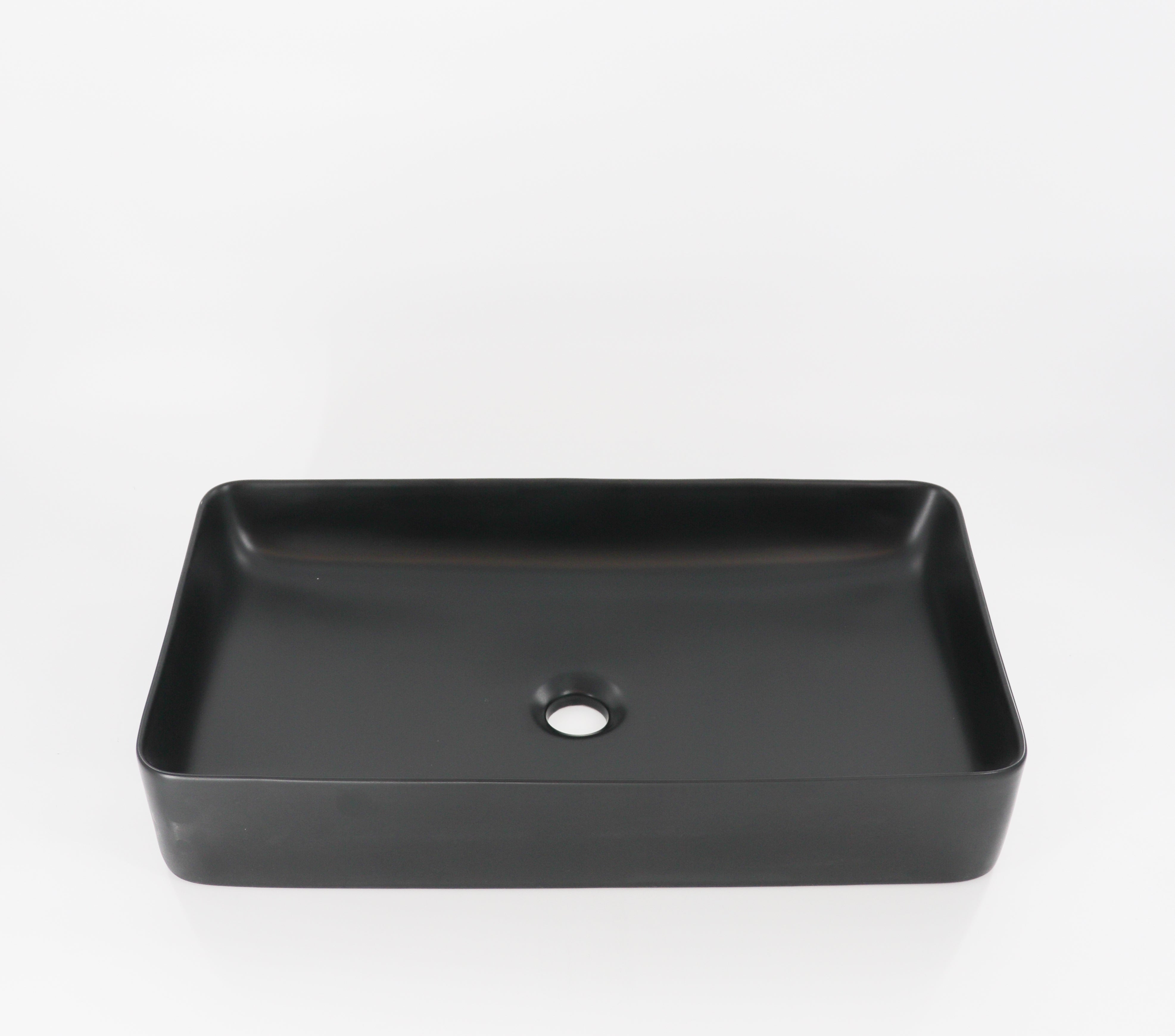 Adelaide Lusso Matte Black | 24in  x 14in x 3.5in  | Rectangular Radial Corner Vessel 2