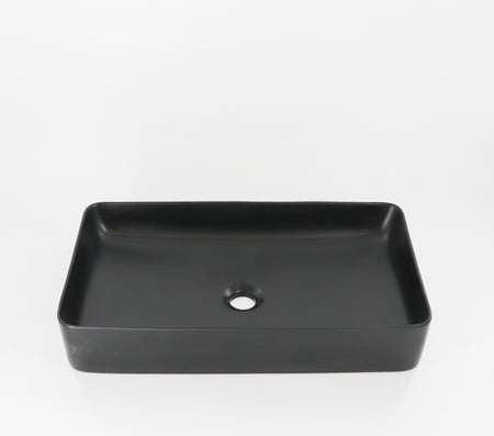 Adelaide Lusso Matte Black | 24in  x 14in x 3.5in  | Rectangular Radial Corner Vessel 2