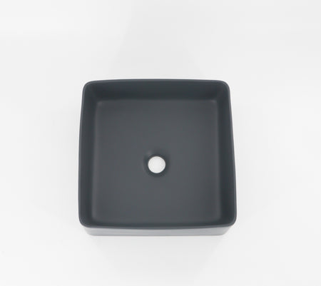 Lusso-White | 14.5in  x 14.5in x 3 3/4in  | Square Vessel 2