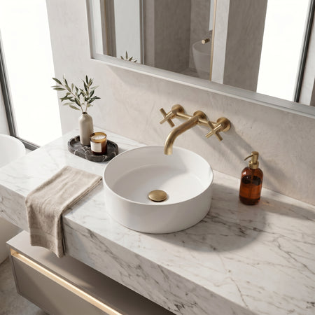 Lusso-White | 14.5in  x 14.5in x 3 3/4in  | Square Vessel 6