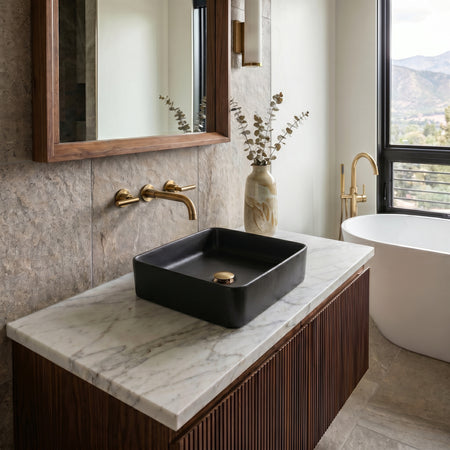 Lusso-White | 14.5in  x 14.5in x 3 3/4in  | Square Vessel 7