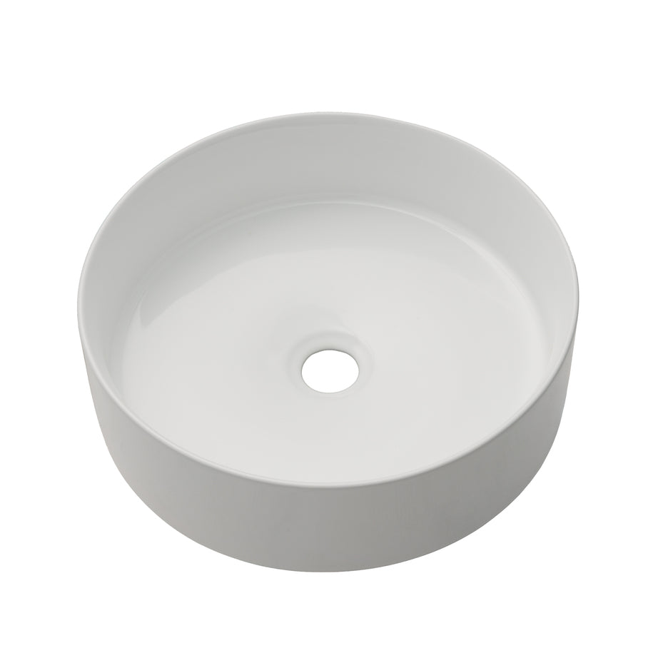 Adelaide Lusso White 15 3/4" x 15 3/4" x 3 1/2" Round Vessel Sink(K466)(664AWH) 3