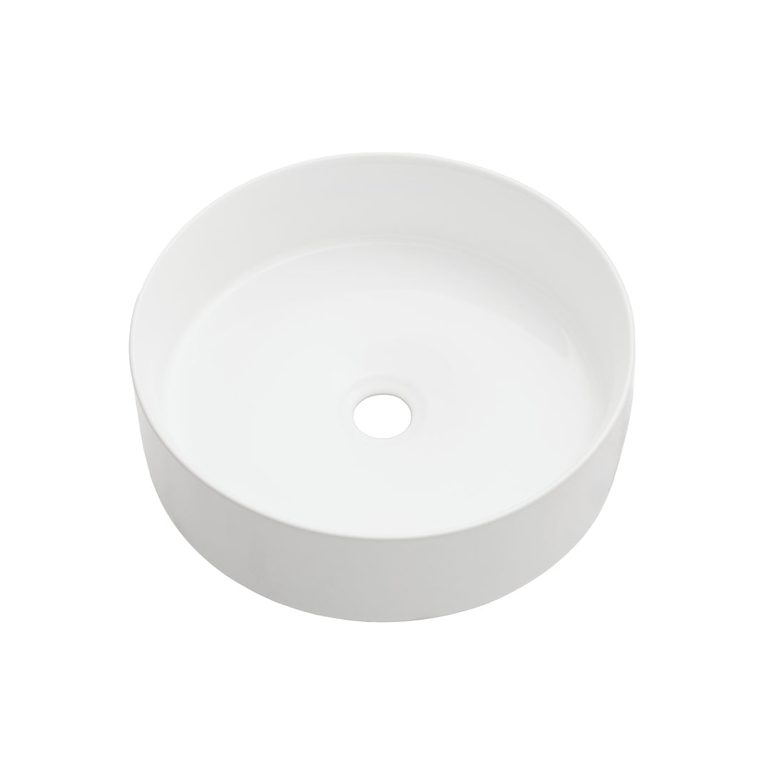 Adelaide Lusso White 15 3/4" x 15 3/4" x 3 1/2" Round Vessel Sink(K466)(664AWH) 2