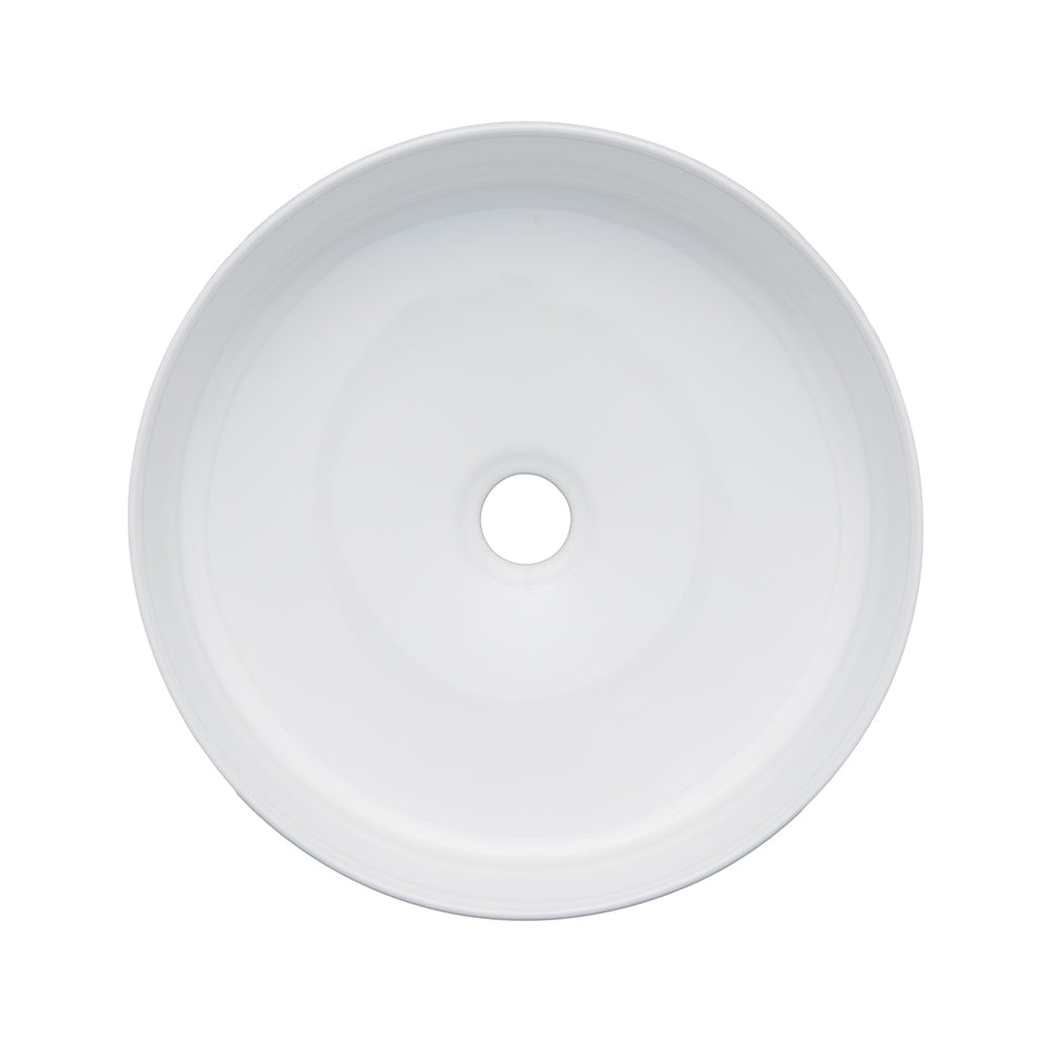 Adelaide Lusso White 15 3/4" x 15 3/4" x 3 1/2" Round Vessel Sink(K466)(664AWH) 1
