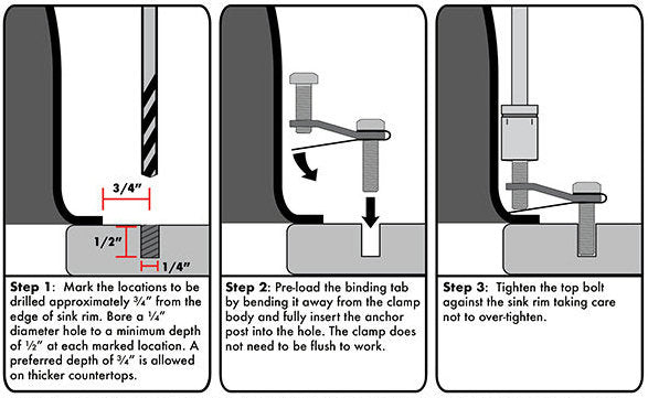 Sinkits® 0911XL Sink Clips – Maximum Support for Large & Heavy Undermount Sinks 3