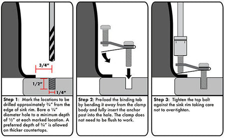 Sinkits® 0911XL Sink Clips – Maximum Support for Large & Heavy Undermount Sinks 3