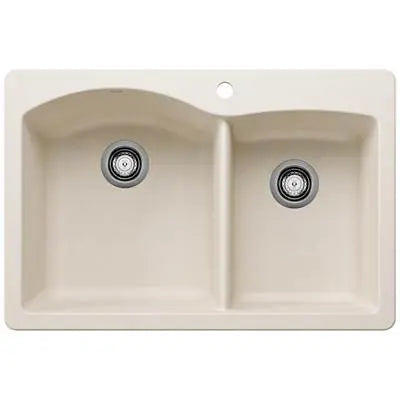 Blanco-Soft White-Diamond 1-3/4 Bowl Dual Deck Blanco