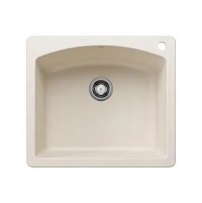 Blanco-Soft White-Diamond Single Bowl Dual Deck Blanco