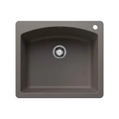 Blanco-Volcano Gray-Diamond Single Bowl Dual Deck Blanco