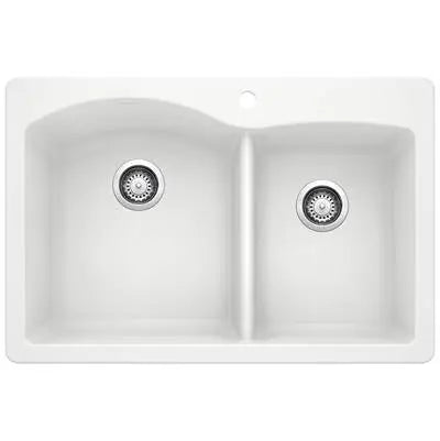 Blanco-White-Diamond 1-3/4 Bowl Dual Mount Blanco 1
