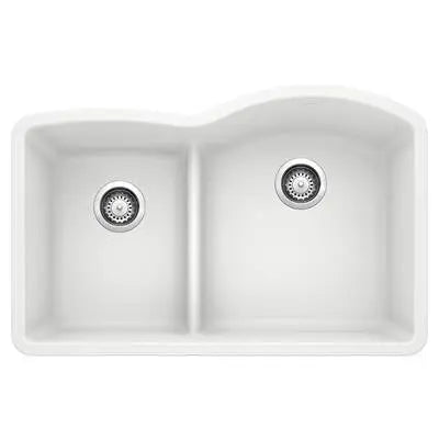 Blanco-White-Diamond 1-3/4 Low Divide Reverse Blanco 1