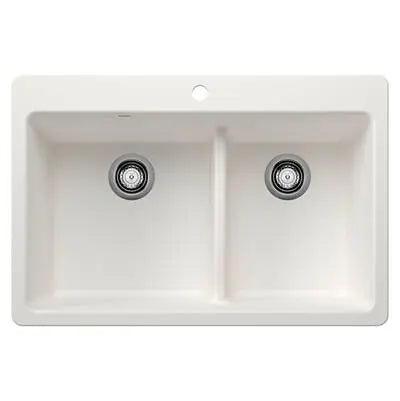 Blanco-White-Liven 1-3/4 Low Divide Dual Mount Blanco 1