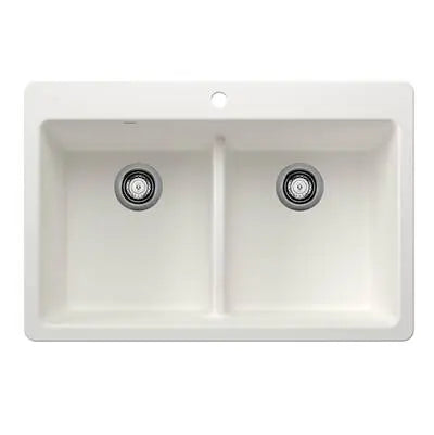 Blanco-White-Liven Equal Double Low Divide Dual Mount Blanco 1