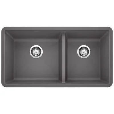 White Blanco Precis 1-3/4 bowl kitchen sink with sleek design and durable finish, ideal for modern kitchen setups.