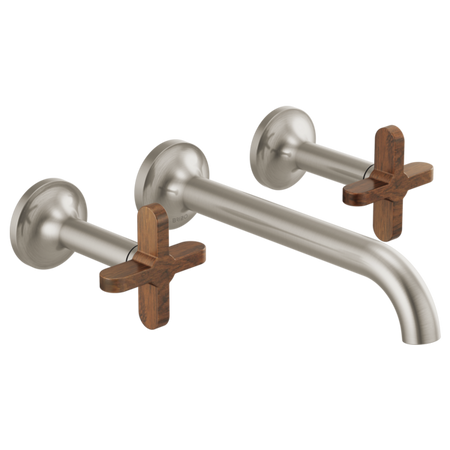 Brizo Two-Handle Wall Mount Lavatory Faucet W/ Wooden Cross Handles and Wall Mount 1
